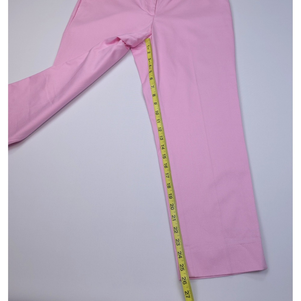 TALBOTS Pink Slim Crop Pants 10 Cotton Blend Textured Pique Pucker Classic - Picture 10 of 12